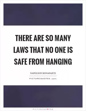 There are so many laws that no one is safe from hanging Picture Quote #1