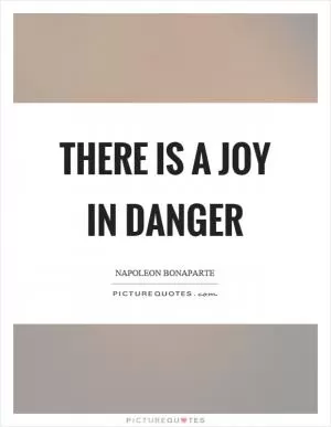 There is a joy in danger Picture Quote #1