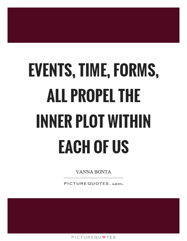Events, time, forms, all propel the inner plot within each of us Picture Quote #1