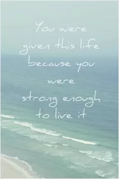 You were given this life because you were strong enough to live it Picture Quote #1