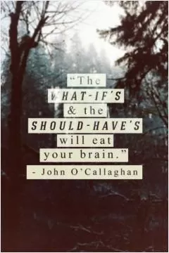 The what if's and the should have's will eat your brain Picture Quote #1
