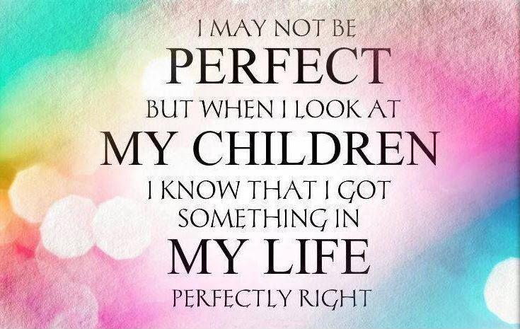 I may not be perfect but when I look at my children I know that I got something in my life perfectly right Picture Quote #1