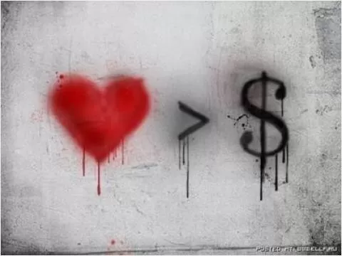 Love is greater than money Picture Quote #1