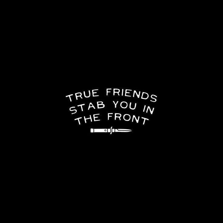 True friends stab you in the front Picture Quote #2