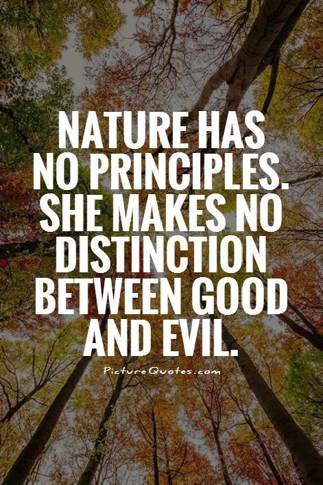 Nature has no principles. She makes no distinction between good and evil Picture Quote #1