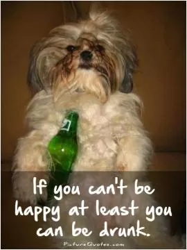 If you can't be happy at least you can be drunk Picture Quote #2