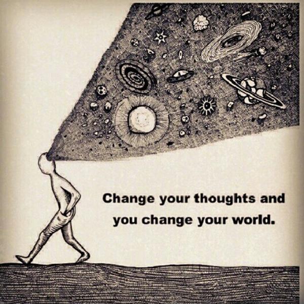 Change your thoughts and you change the world Picture Quote #2