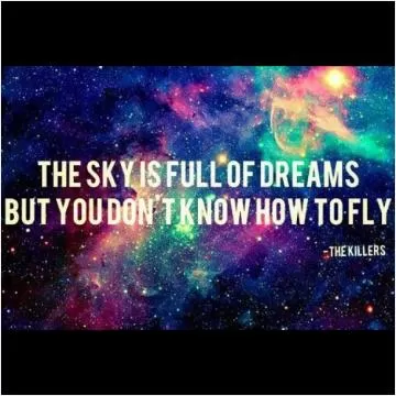 The sky is full of dreams but you don't know how to fly Picture Quote #1