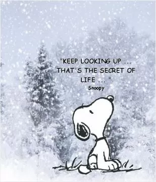 Keep looking up...that's the secret of life Picture Quote #1