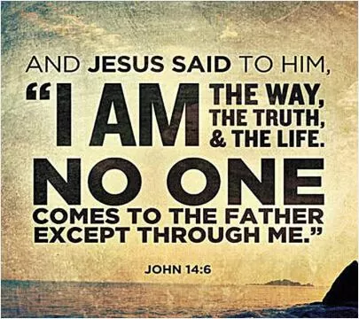 And Jesus said to him, I am the way, the truth, and the life. No one comes to the Father except through me Picture Quote #1