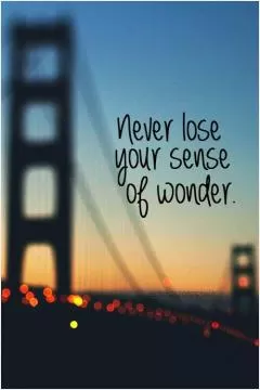 Never lose your sense of wonder Picture Quote #1