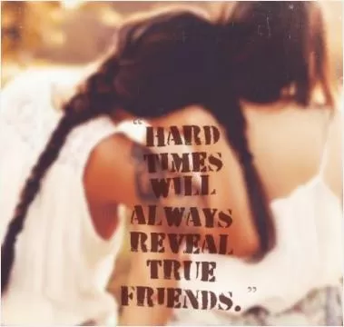 Hard times will always reveal true friends Picture Quote #1