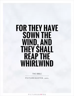 For they have sown the wind, and they shall reap the whirlwind Picture Quote #1