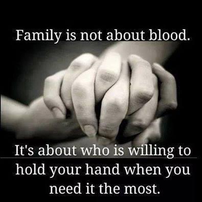 Family is not about blood. It's about who is willing to hold your hand when you need it the most Picture Quote #1