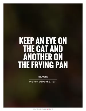 Keep an eye on the cat and another on the frying pan Picture Quote #1