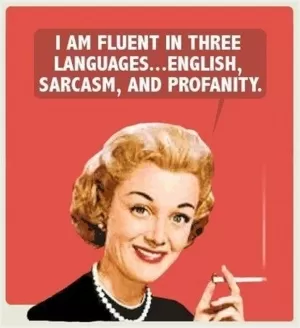 I am fluent in three languages... English, sarcasm and profanity Picture Quote #1