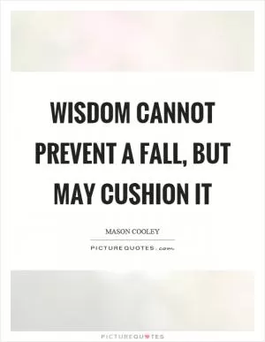 Wisdom cannot prevent a fall, but may cushion it Picture Quote #1