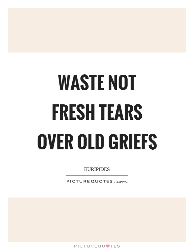 Waste not fresh tears over old griefs Picture Quote #1