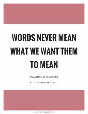 Words never mean what we want them to mean Picture Quote #1
