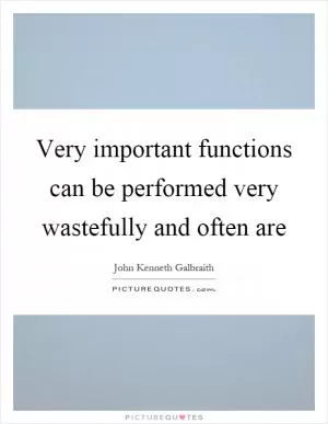 Very important functions can be performed very wastefully and often are Picture Quote #1