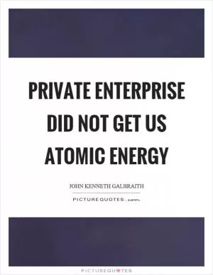 Private enterprise did not get us atomic energy Picture Quote #1