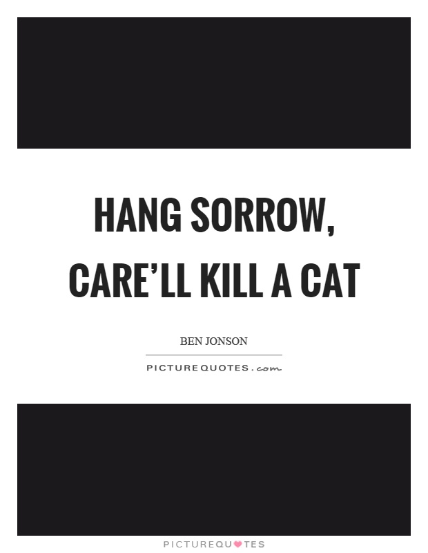 Hang sorrow, care'll kill a cat Picture Quote #1