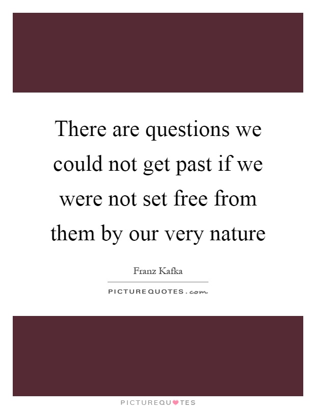 There are questions we could not get past if we were not set free from them by our very nature Picture Quote #1