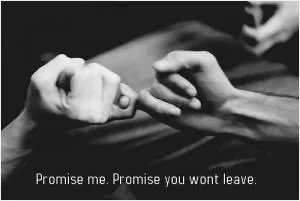 Promise me. Promise you won't leave Picture Quote #1