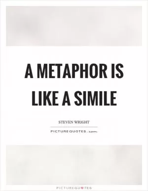 A metaphor is like a simile Picture Quote #1