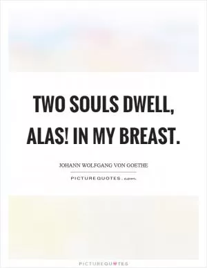 Two souls dwell, alas! in my breast Picture Quote #1