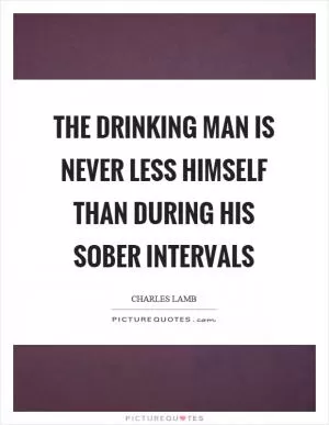 The drinking man is never less himself than during his sober intervals Picture Quote #1