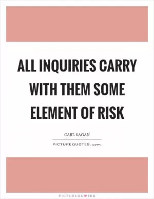 All inquiries carry with them some element of risk Picture Quote #1