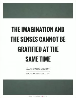 The imagination and the senses cannot be gratified at the same time Picture Quote #1
