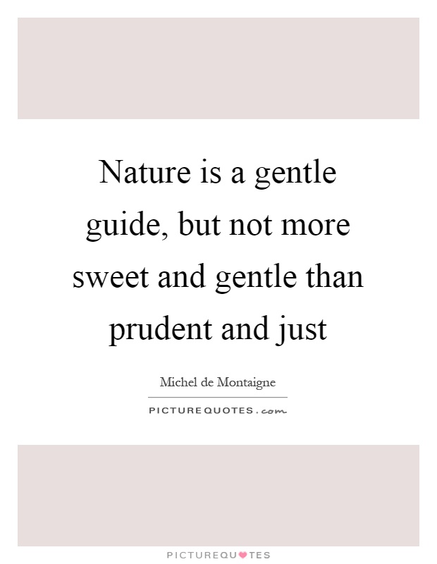 Nature is a gentle guide, but not more sweet and gentle than prudent and just Picture Quote #1