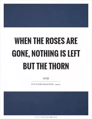 When the roses are gone, nothing is left but the thorn Picture Quote #1