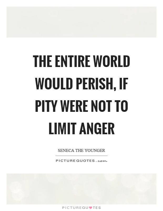 The entire world would perish, if pity were not to limit anger Picture Quote #1