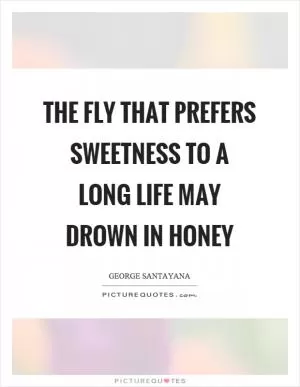 The fly that prefers sweetness to a long life may drown in honey Picture Quote #1