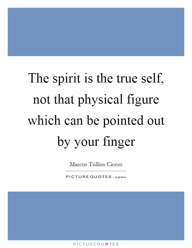 The spirit is the true self, not that physical figure which can be pointed out by your finger Picture Quote #1