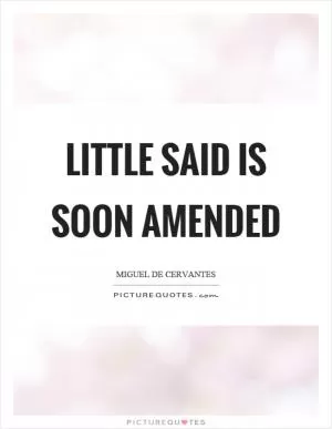 Little said is soon amended Picture Quote #1