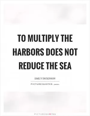 To multiply the harbors does not reduce the sea Picture Quote #1