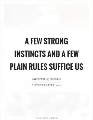 A few strong instincts and a few plain rules suffice us Picture Quote #1