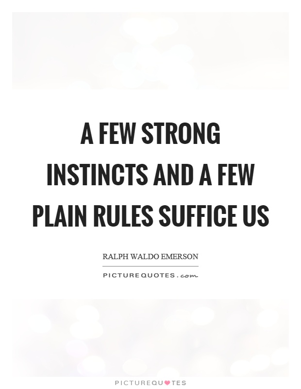 A few strong instincts and a few plain rules suffice us Picture Quote #1