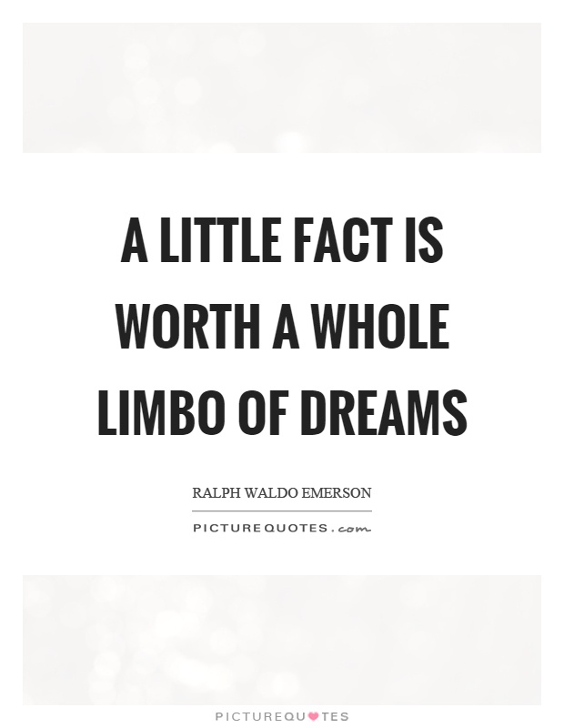 A little fact is worth a whole limbo of dreams Picture Quote #1