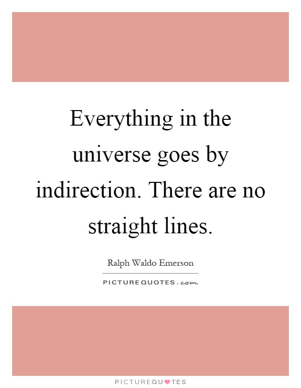 Everything in the universe goes by indirection. There are no straight lines Picture Quote #1