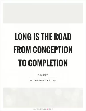 Long is the road from conception to completion Picture Quote #1