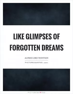 Like glimpses of forgotten dreams Picture Quote #1