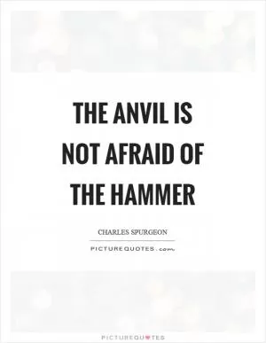 The anvil is not afraid of the hammer Picture Quote #1