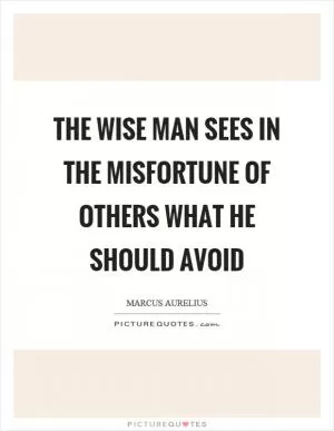 The wise man sees in the misfortune of others what he should avoid Picture Quote #1