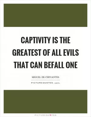 Captivity is the greatest of all evils that can befall one Picture Quote #1