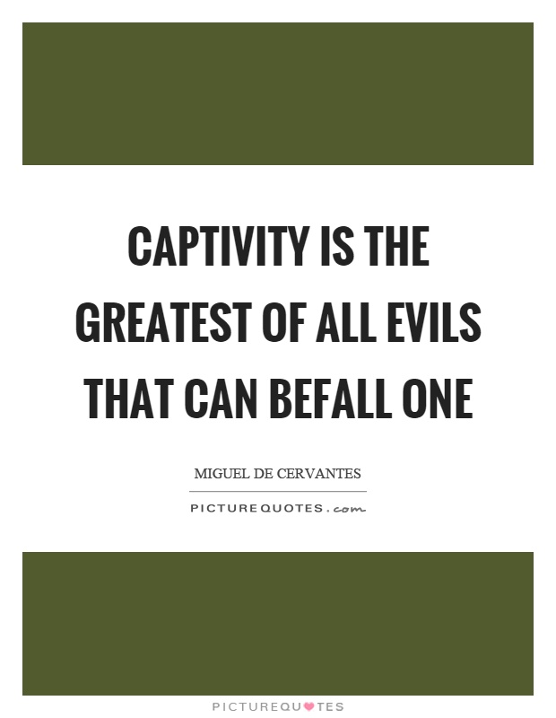 Captivity is the greatest of all evils that can befall one Picture Quote #1